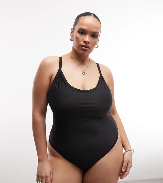  Collusion Plus Scoop Neck Swimsuit In Black 