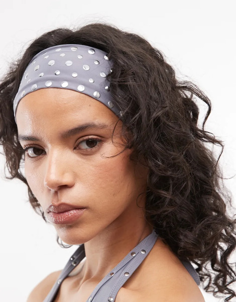  Collusion Stud Headband In Grey 
