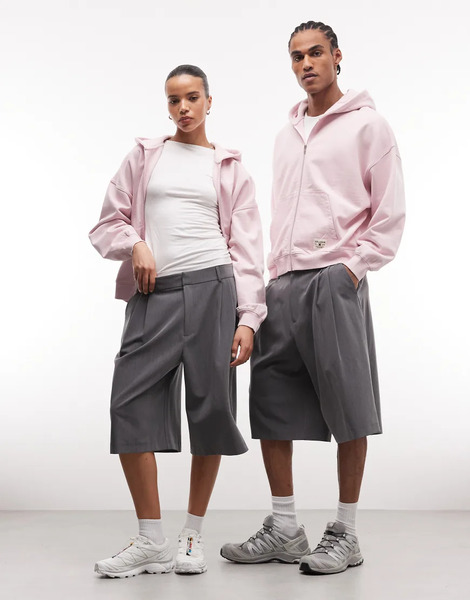  Collusion Unisex Tailored Jort In Grey 