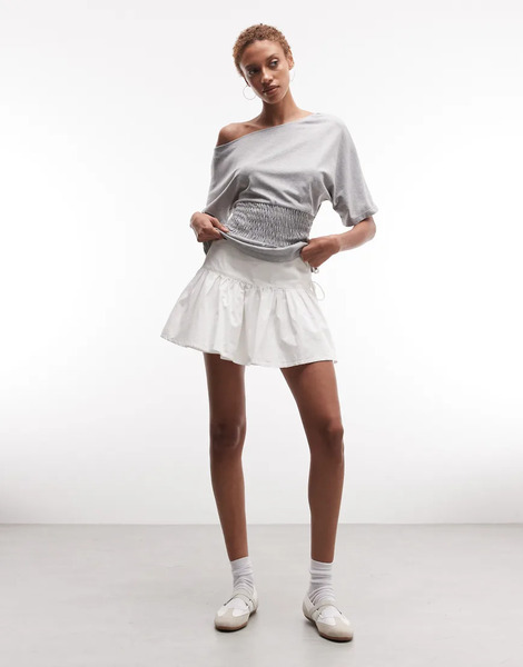  Collusion Wrap Mini Skirt In White 