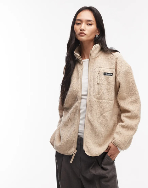  Columbia Flow Finder Zip Up Fleece In Beige   Asos Exclusive Neutral 