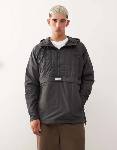  Columbia Pfg Uncharted Ii Insulated Anorak In Black 
