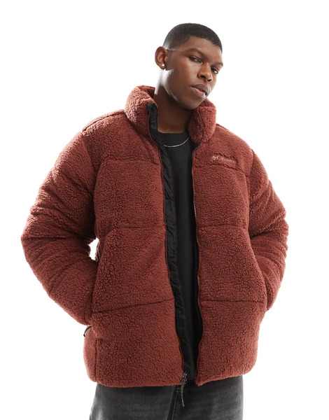 Columbia Puffect Iii Jacket In Burgundy Red 
