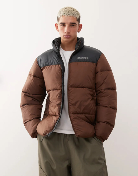  Columbia Puffect Iii Puffer Coat In Brown 