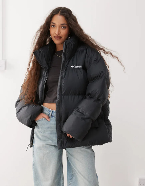  Columbia Puffect Surplus Oversized Puffer Coat In Black Exclusive To Asos 