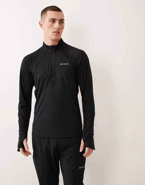  Columbia Stealth Spring Half Zip Top In Black 