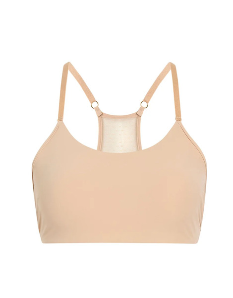  Commando Double Take Lace Racerback Bralette In Beige   Nude Neutral 