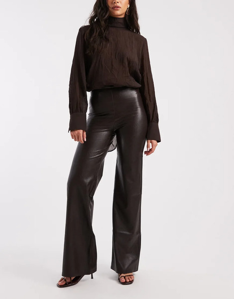  Commando Wide Leg Pant In Espresso   Bronze Brown 