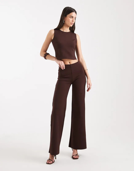  Commando Wide Leg Pant In Oxblood   Burgundy Red 
