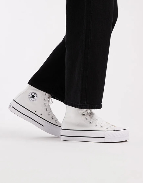  Converse Chuck Taylor All Star Lift Hi Platform Trainers In White 