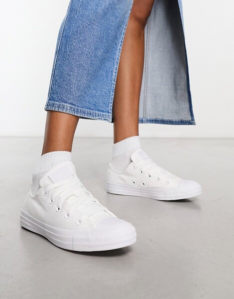  Converse Chuck Taylor All Star Ox Trainers In White Mono 