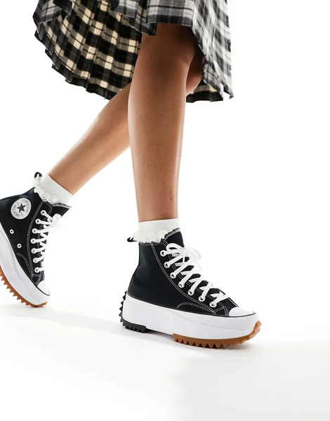  Converse Run Star Hike Hi Trainers In Black 