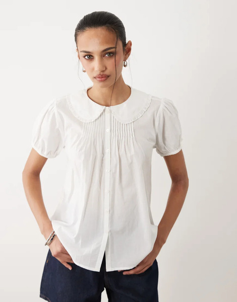  Cotton On Babydoll Blouse In White 