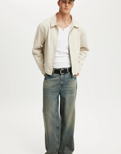  Cotton On Cropped Harrington Jacket In Beige Neutral 