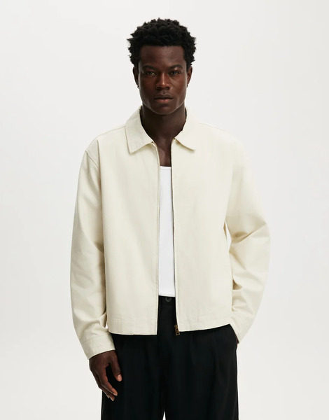  Cotton On Harrington Jacket In Off White 