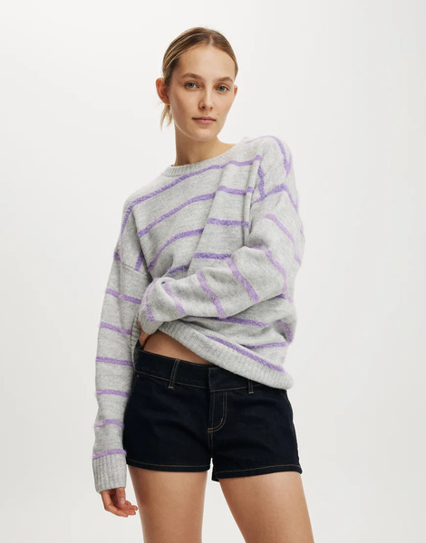  Cotton On Luxe Crew Sweater In Grey 