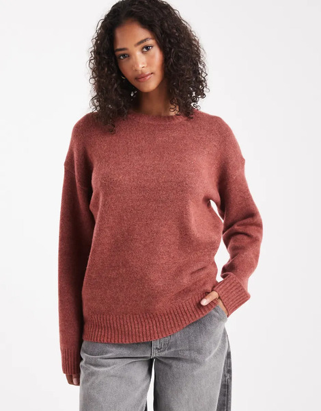  Cotton On Luxe Crew Sweater In Rusty Clay Red 