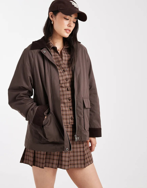  Cotton On Marlow Parka In Washed Oak Brown 