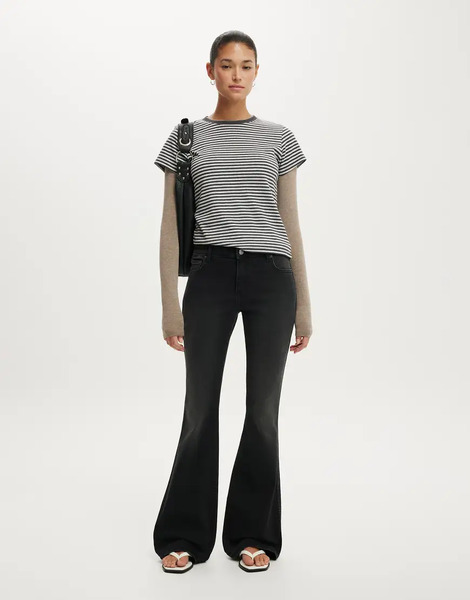  Cotton On Mid Rise Bootcut Jean In Black 