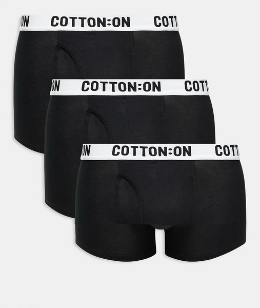  Cotton On 3 Pack Boxers In Black 