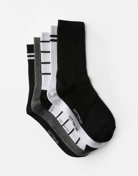  Cotton On 5pk Crew Sock In Multi   Multi 