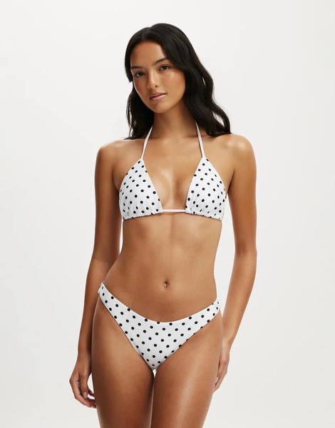  Cotton On String Triangle Bikini Top In Off White 