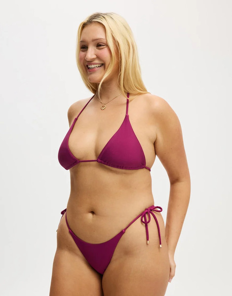  Cotton On String Triangle Bikini Top In Pink 