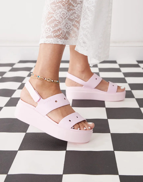  Crocs Brooklyn 4u Wedge In Pink 