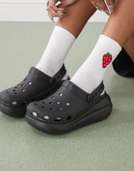  Crocs Classic Crush Clogs In Black 