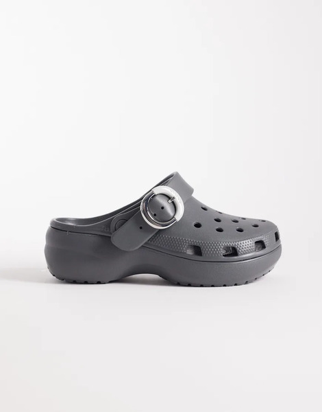  Crocs Classic Platform Buckle Clog In Black 
