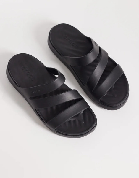  Crocs Getaway Strappy Sandals In Black 