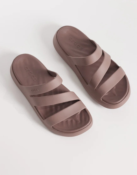  Crocs Getaway Strappy Sandals In Truffle Brown 