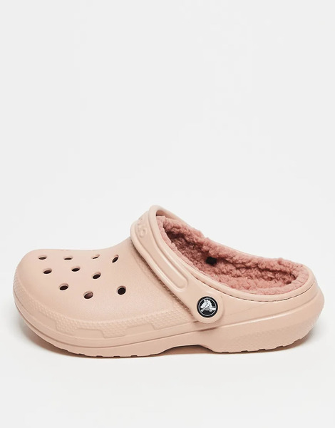  Crocs Unisex Classic Fleece Clog In Pink Caramel 