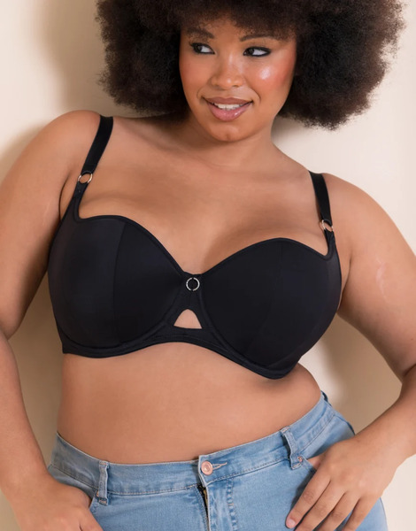  Curvy Kate Boost Me Up Padded Balcony Fuller Bust Bra In Black 