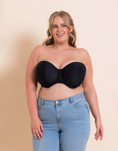  Curvy Kate Luxe Strapless Multiway Fuller Bust Bra In Jet Black 