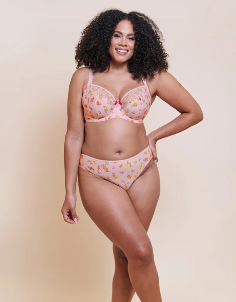  Curvy Kate Spellbound Brazilian Brief In Blush Floral Print Multi 