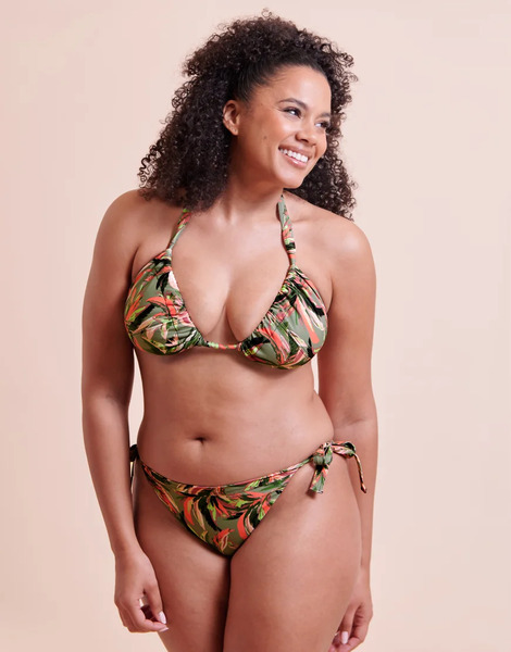  Curvy Kate Sunset Palm String Bikini Brief In Palm Print Multi 