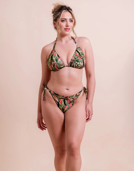  Curvy Kate Sunset Palm String Bikini Top In Palm Print Multi 