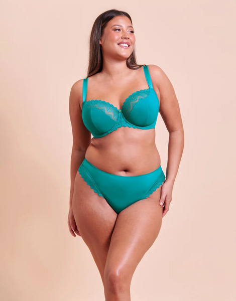  Curvy Kate Wild One Brazilian Brief In Teal Blue 