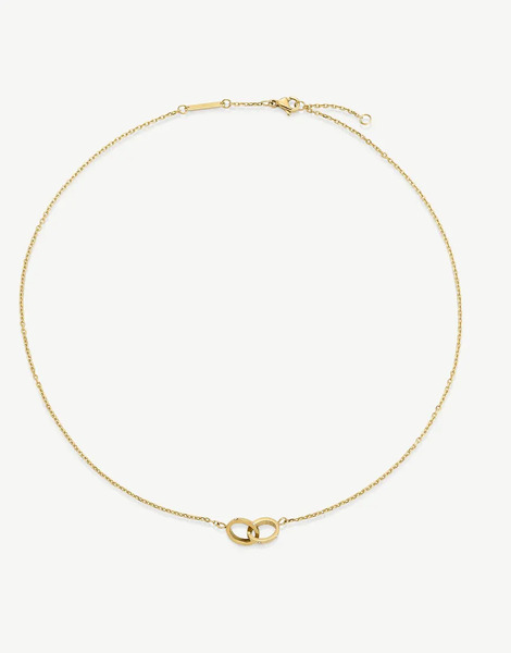  D. Louise Cz Linked Waterproof Necklace In Gold 