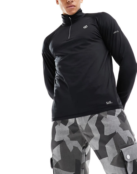  Dare2b Stretch 1/4 Length Zip Midlayer In Black 