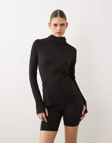  Dare 2b Quick Dry Stretchy Refresh Full Zip Stretch Midlayer In Black 