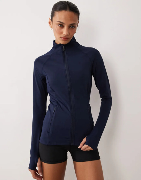  Dare 2b Quick Dry Stretchy Refresh Full Zip Stretch Midlayer In Navy Blue 