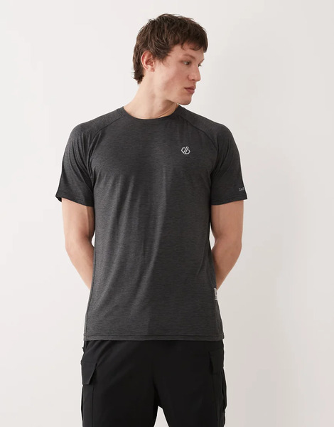 Dare 2b Reflective Lightweight Persist T Shirt In Black Marl 
