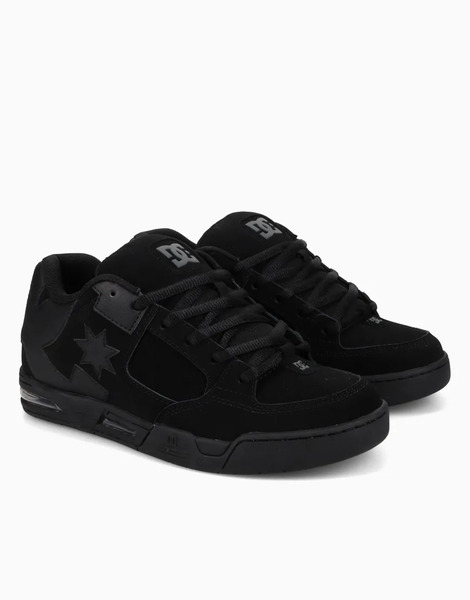  Dc Shoes Command Leather Trainers In Black Blue 