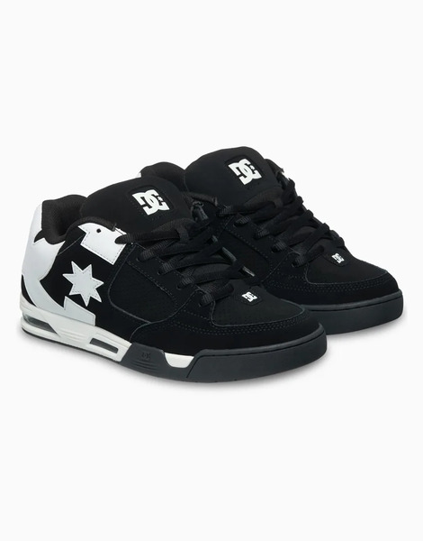  Dc Shoes Command Leather Trainers In Black/white 
