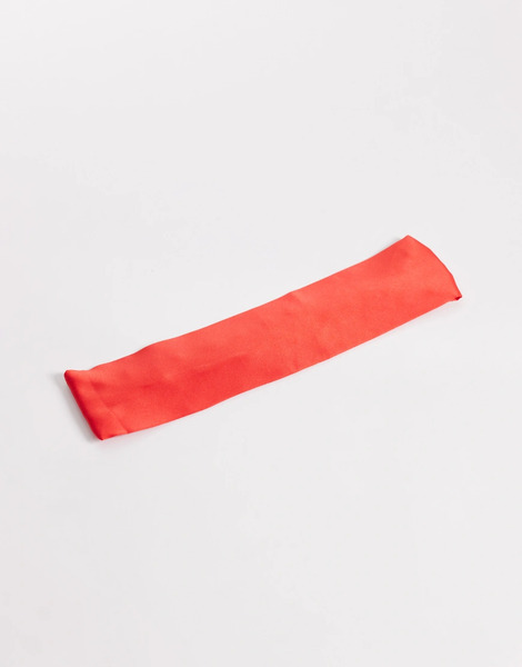  Designb London Satin Headband In Red 