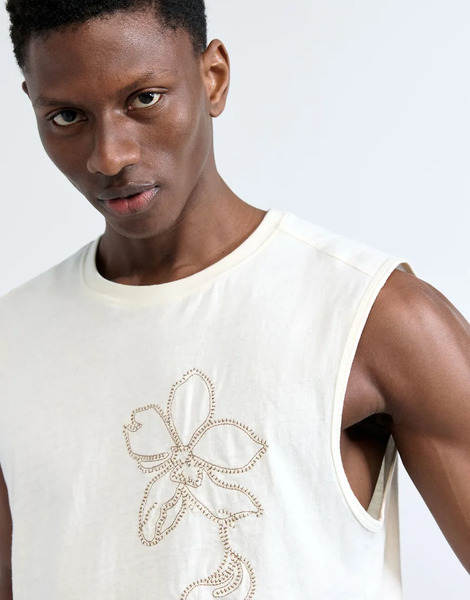  Desigual Embroidered Top In White 