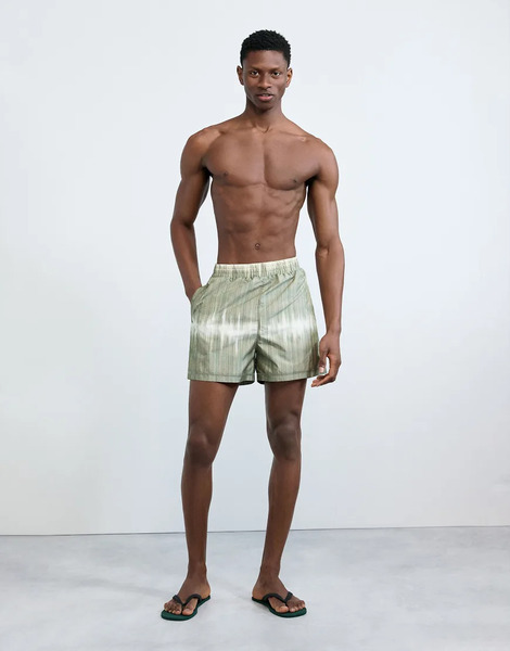  Desigual Gradient Boxer Swimsuit In Green 