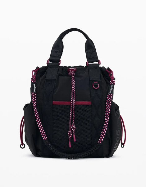  Desigual Medium Black Backpack In Black 